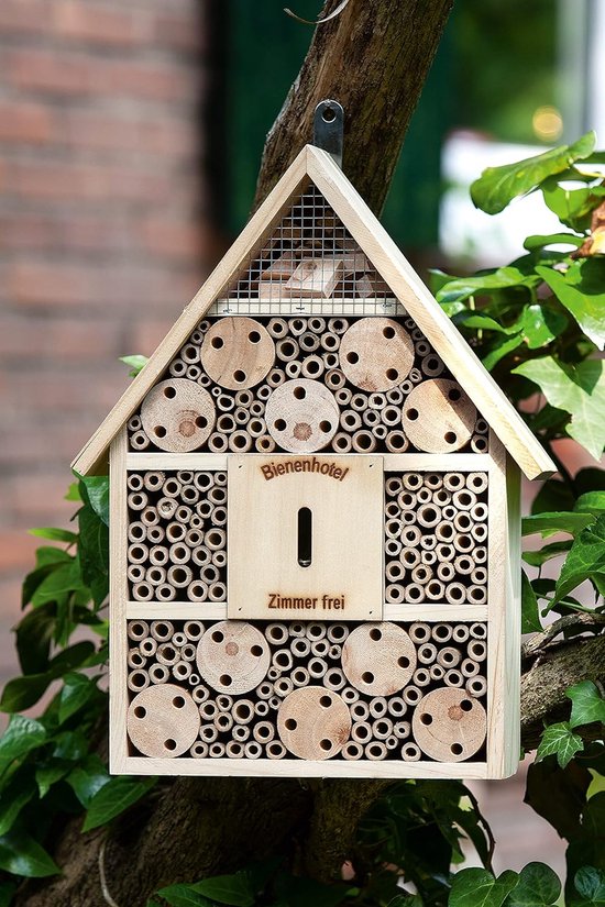 insectenhotel / Design insectenhotel met natuurlijke materiaal - Voor bijen, lieveheersbeestjes en vlinders - Om op te hangen , ‎9 x 28,5 x 41 cm; 2 kg
