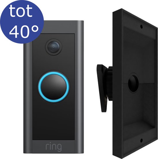 Support Angle Réglable Pour Sonnette Ring (Noir) – Fixation Murale 30° à 55°