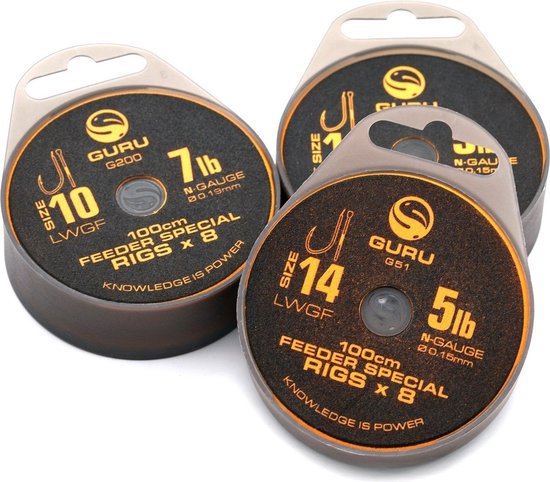 Guru LWGF Feeder Special 100cm (8 rigs) - Maat : 0.19mm - haak LWGF 10 — afbeelding 2