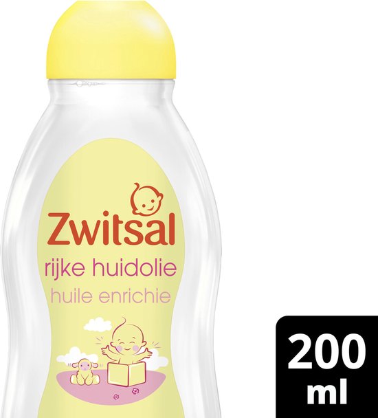 Zwitsal rijke huidolie fles voor de gevoelige babyhuid, 200 ml.