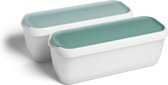 Set van 2 ijscontainers voor ijs 1 l, bewaarcontainers, vriesdozen, ijscontainers, BPA-vrij in levensmiddelenkwaliteit