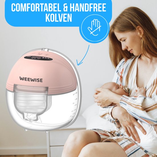 Weewise Milk Elektrische Draadloze Borstkolf - Borstkolf- Elektrische Borstkolf - Handsfree Borstkolf - Borstkolf Elektrisch - Draadloze Borstkolf - Breast Pump - Draagbaar - Handsfree & Draagbaar - BPA-Vrij - Incl. 4 maten van Weewise — afbeelding 2