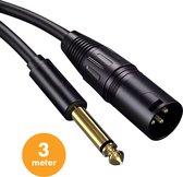 Drivv. Premium XLR Kabel - XLR Male naar 6.35 mm jack male - Stereo Jack - 3 meter