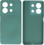 Hoesje Geschikt voor Xiaomi Redmi Note 13 5G - Fashion Telefoonhoesje Backcover - Siliconen Hoesje - Donker Groen