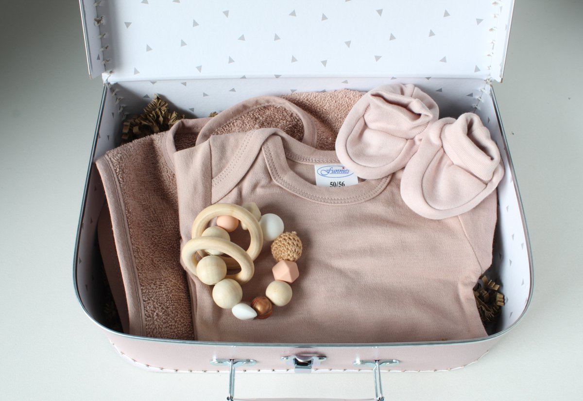Goedkoopste Koffertje Oud Roze - kraam cadeau - cadeau baby - babyshower - kraammand