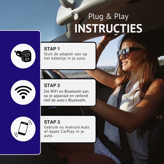 QECK!® Carplay Dongle - Android&Apple Auto Dongle - Apple Carplay Dongle - Apple Carplay - Zwart - inclusief kabeltje - Telefoon - Bluetooth adapter - Carplay dongle Apple&Android van QECK!® — afbeelding 5