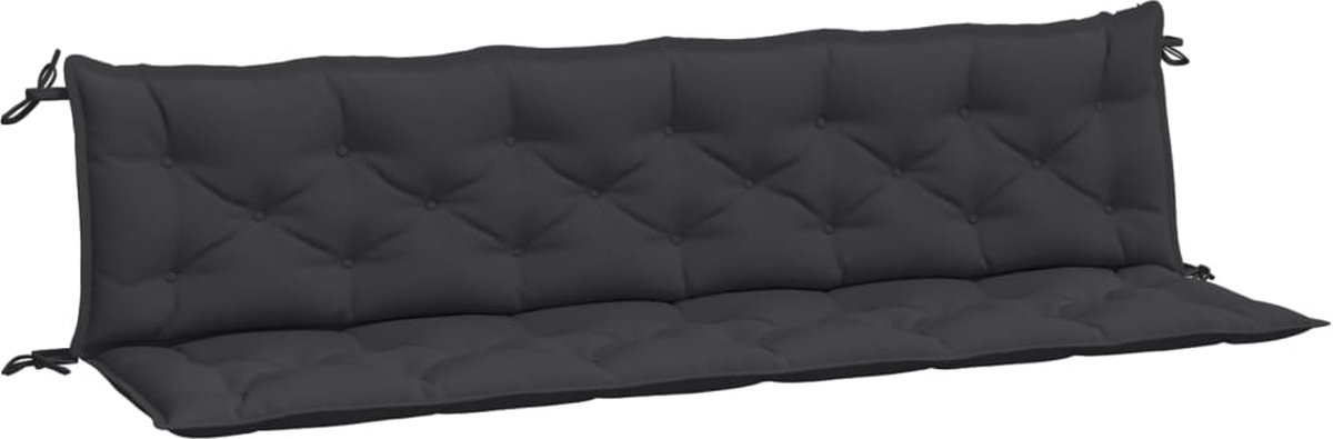 vidaXL - Tuinbankkussens - 2 - st - 200x50x7 - cm - oxford - stof - zwart