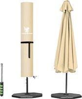 Parasol beschermhoes, zweefparasol, beschermhoes met stang, 600D Oxford, uv-bescherming en weerbestendig, voor 2 tot 5 m rond en hoekig zweefscherm (240-57-57-57-57 cm)