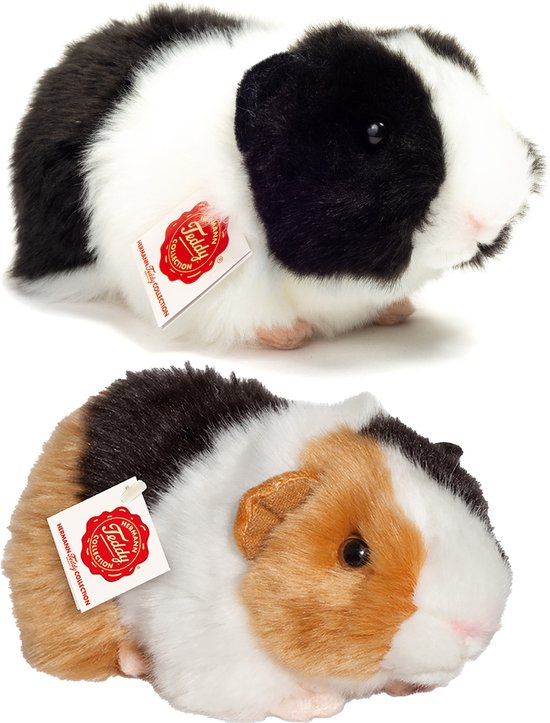 Hermann Teddy Knuffeldier Cavia set 2x stuks - zachte pluche - premium knuffels - 20cm - Kleurenmix