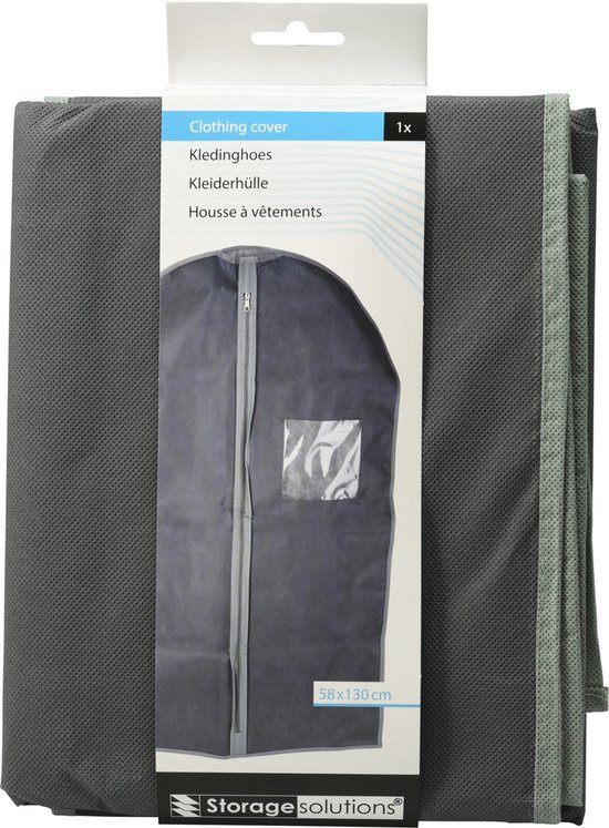 Kledinghoes zwart met rits 60x160cm - per 10
