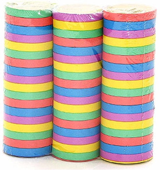Humbert - Serpentins - 3x rouleaux - mélange de bandes colorées - papier - articles de fête