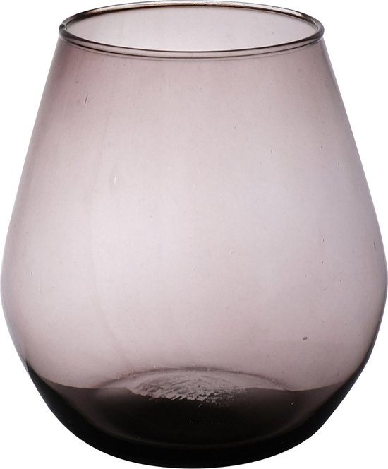 Hakbijl Glass Bloemenvaas Billy - transparant mauve - eco glas - D25 x H30 cm - bol vaas
