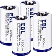 EBL 4-Pack Lithium CR123A Batterijen - CR123 3 Volt Batterij