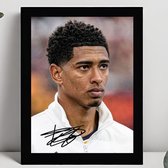 Autographe encadré de Jude Bellingham – 15 x 10 cm dans un cadre Zwart Classique – Signature imprimée – Borussia Dortmund – Real Madrid – Legend du football – Voetbal – BvB