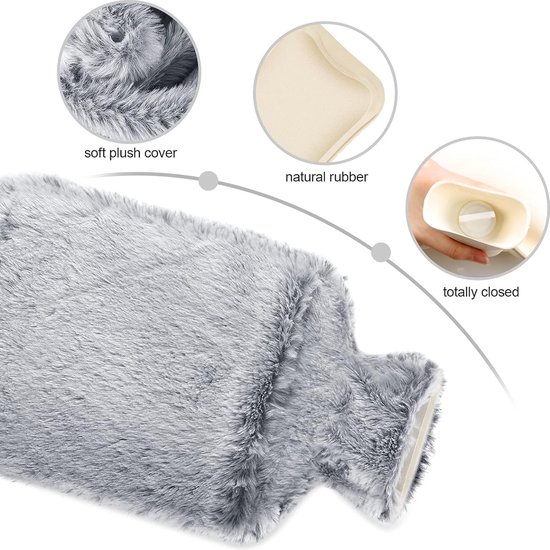 thumbnail: Dalmatische Warmwaterkruik Voor Honden, Met Pluizige Hoes, 2 L