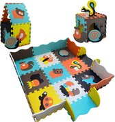 Lardic Home & Life Speelmat - Babygym – Puzzelmat - Speelmat Baby en Peuters - Foam Speelkleed met Opstaande Rand – Vloerpuzzel - 90 x 90 cm - Inclusief Opbergtas