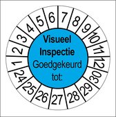 50 Keuringsstickers Visueel inspectie Goedgekeurd tot: Rond 35 mm Strips van 5 stuks