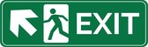 5x 200x75mm | Fire Exit sticker arrow diagornal left up sticker | Uitgang links naar boven