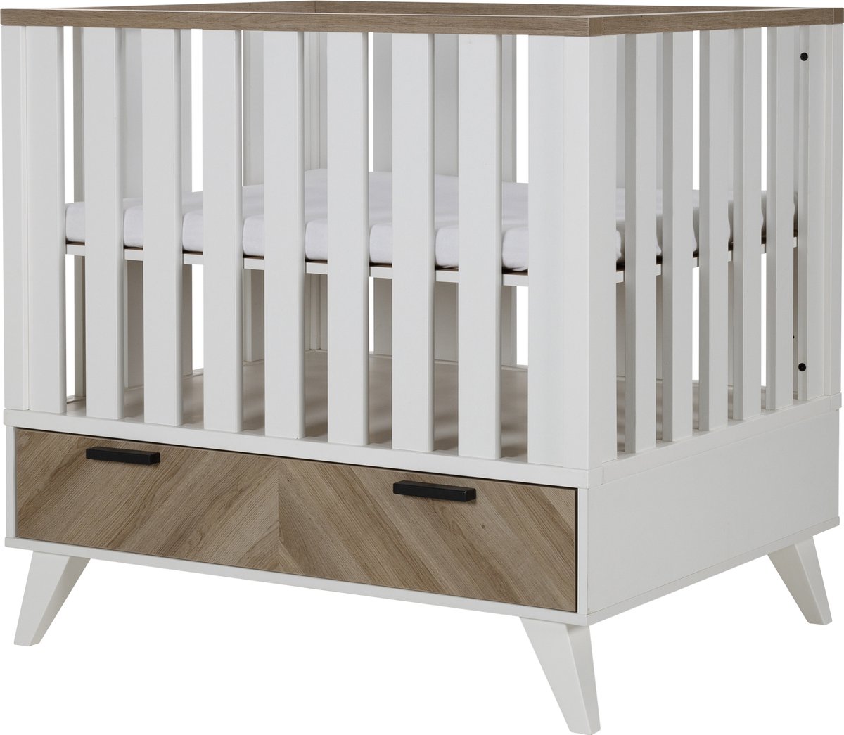 Interbaby Box Met Lade Lancaster Wit/ Visgraatmotief