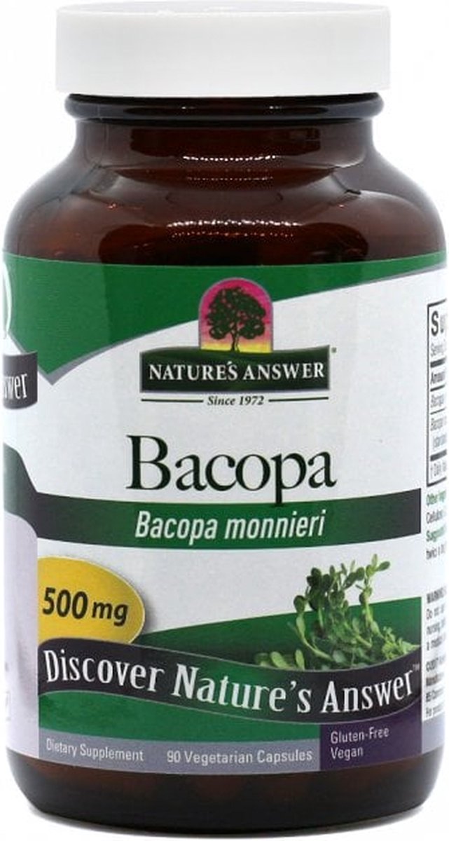 Goedkoopste Bacopa Monnieri | Brahmi | Hoogwaardig | 90 capsules | Nature's Answer