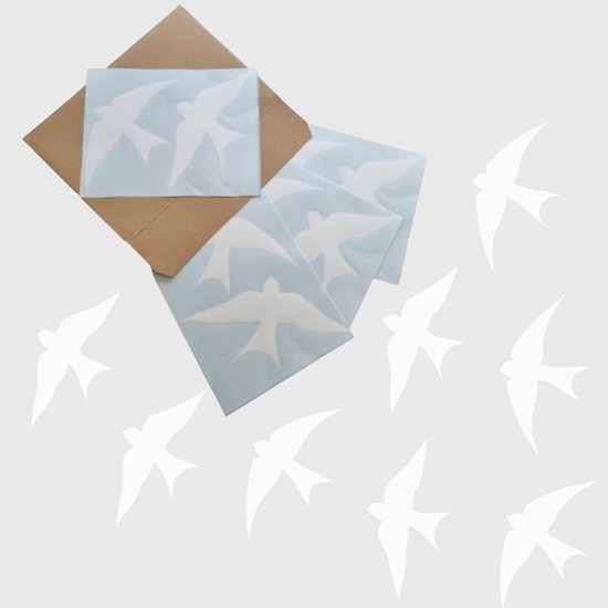 Stickers zwaluwen 8-Delig | Vogelbescherming | Raamdecoratie vogels| Vogel silhouetten | Raamfolie vogels | Vogel stickers | Vogel raamstickers