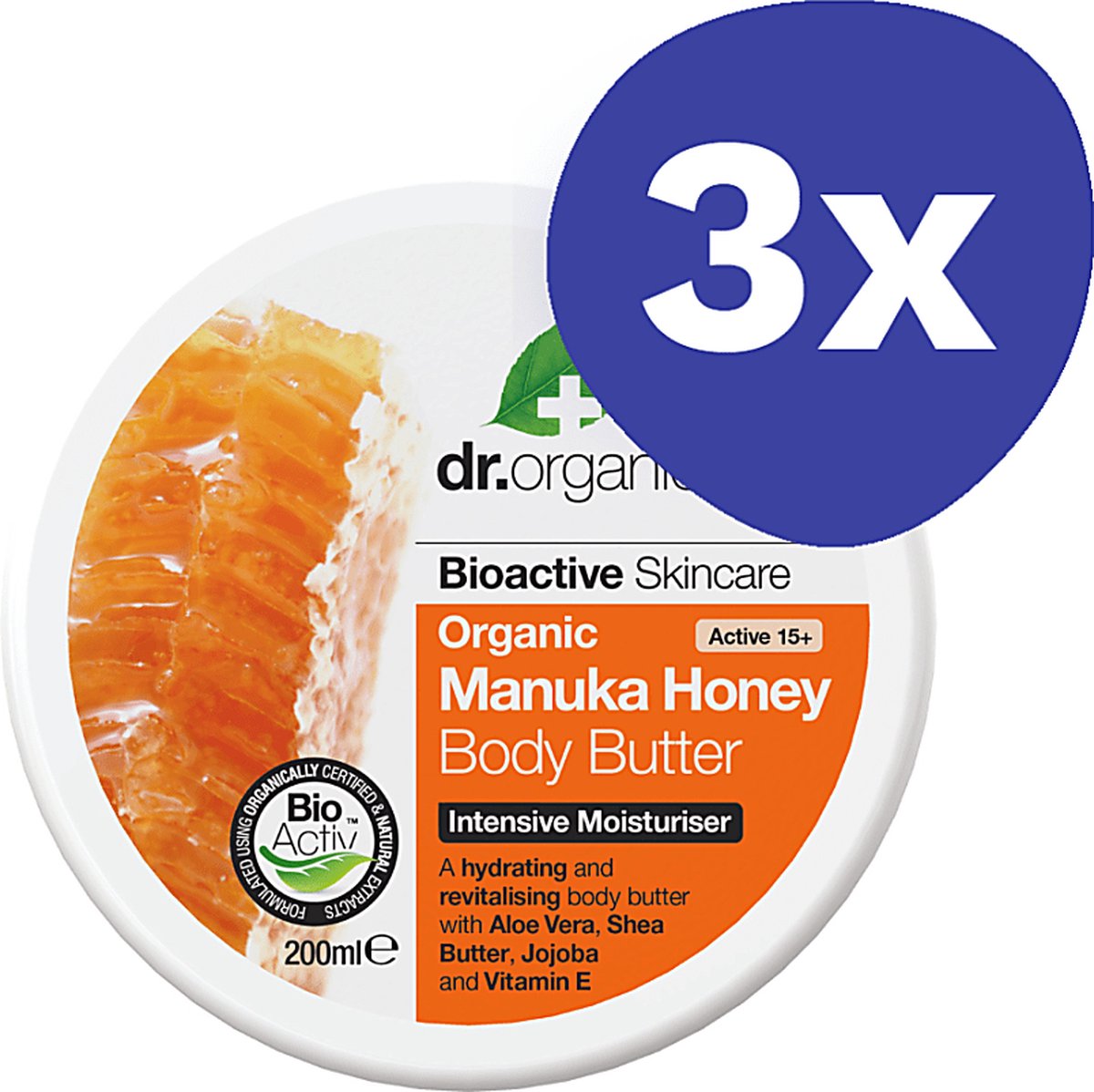 Goedkoopste Dr Organic Manuka Honing Body Butter (3x 200ml