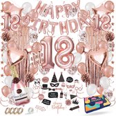 Fissaly 18 Jaar Rose Goud Verjaardag Decoratie Versiering - Helium, Latex & Papieren Confetti Ballonnen
