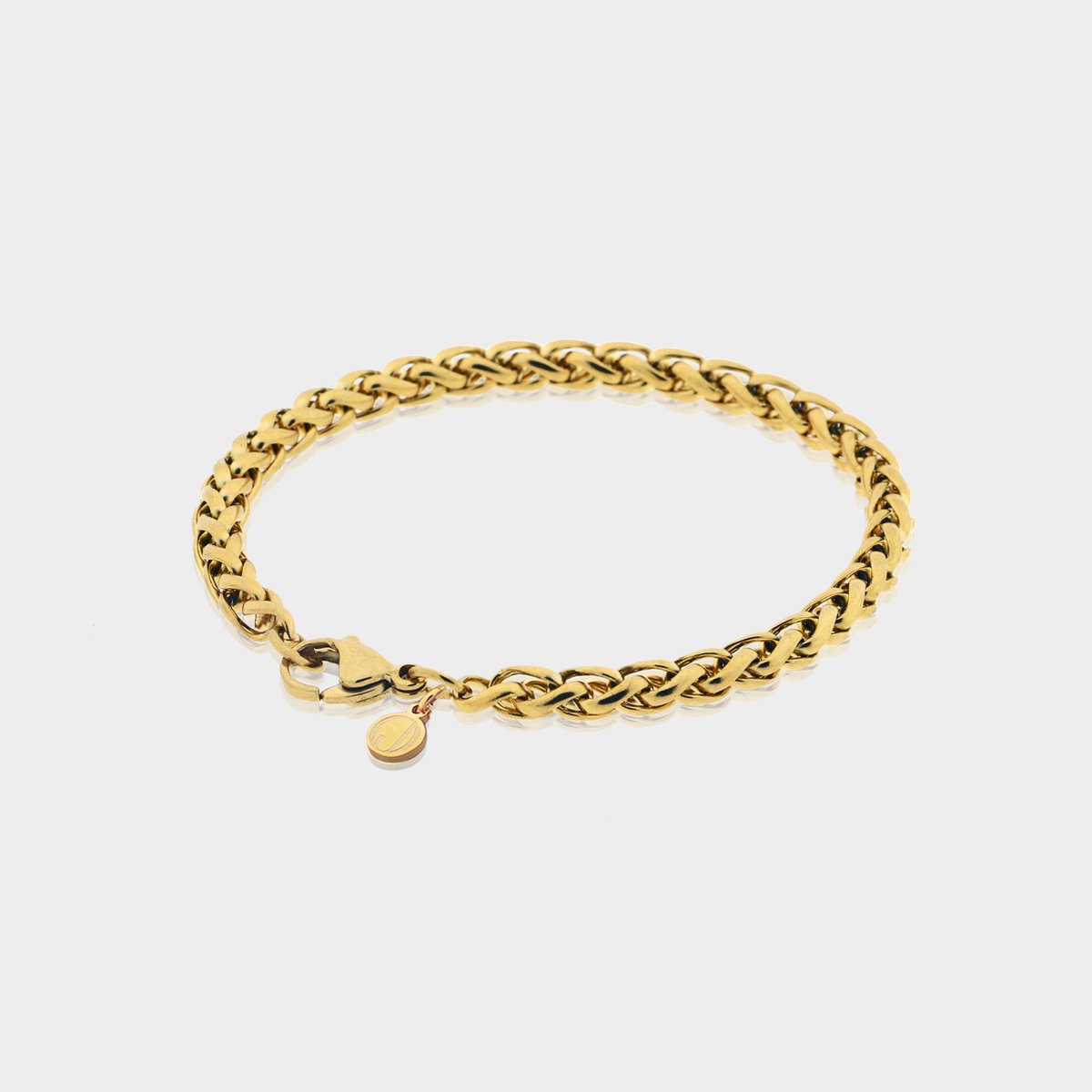 Wheat Armband 5 mm - Gouden Schakelarmband - 21 cm lang - Armband Heren - Olympus Jewelry