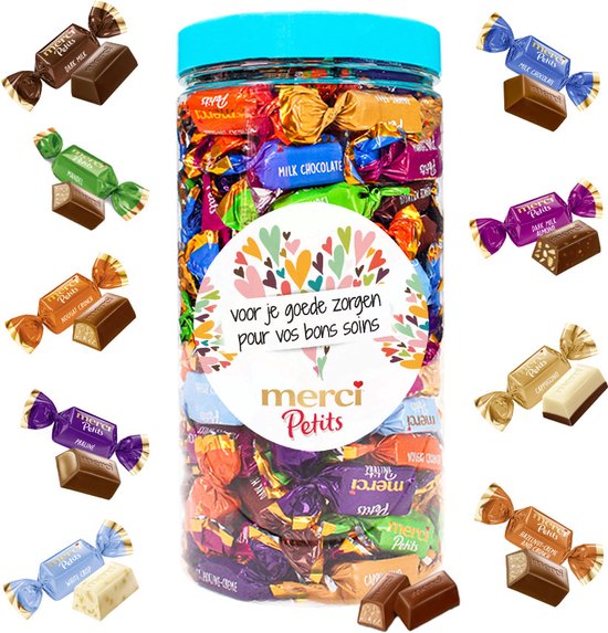 merci Petits chocolade pralines "merci voor je goede zorgen" - chocoladecadeau - 7 smaken - 700g