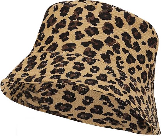 Bucket hat dames - Multi Bruin - Vissershoedje - One Size - Buckethat - Vissershoedje dames - Festivalhoedje - Visserhoedje met print