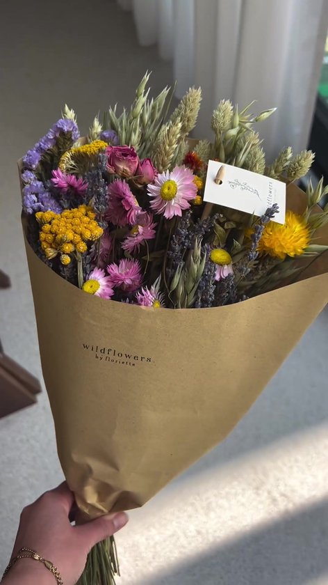 Droogbloemen Multi - Spring Veld Boeket - Uniek en duurzaam cadeau voor ieder seizoen - Ecologische bloemen en verpakking!