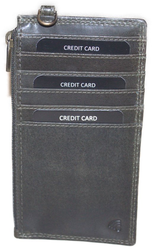 Creditcardmapje lang met rits 560NR groen