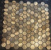 Wandtegel Keukentegel Goud Mozaiek Hexagon voor Badkamer, Toilet en Keuken 30 x 30 - zelf te leggen - verkoop per stuk-direct uit voorraad-geen levertijden