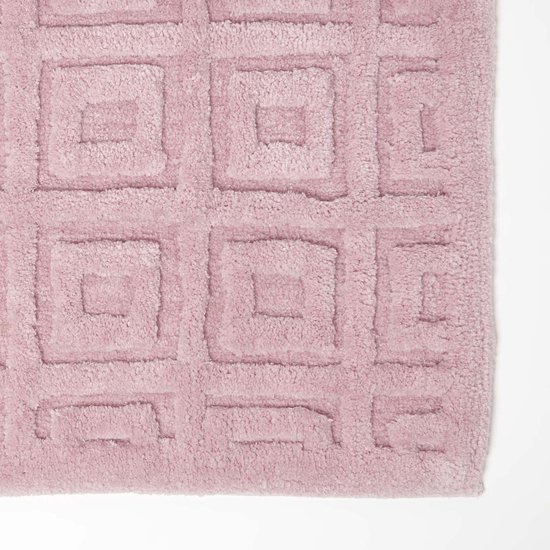 Set 2 Tappetini Bagno Homescapes 50x80 + 50x55 Cm - Cotone Turco Lavabile - Colore Rosa