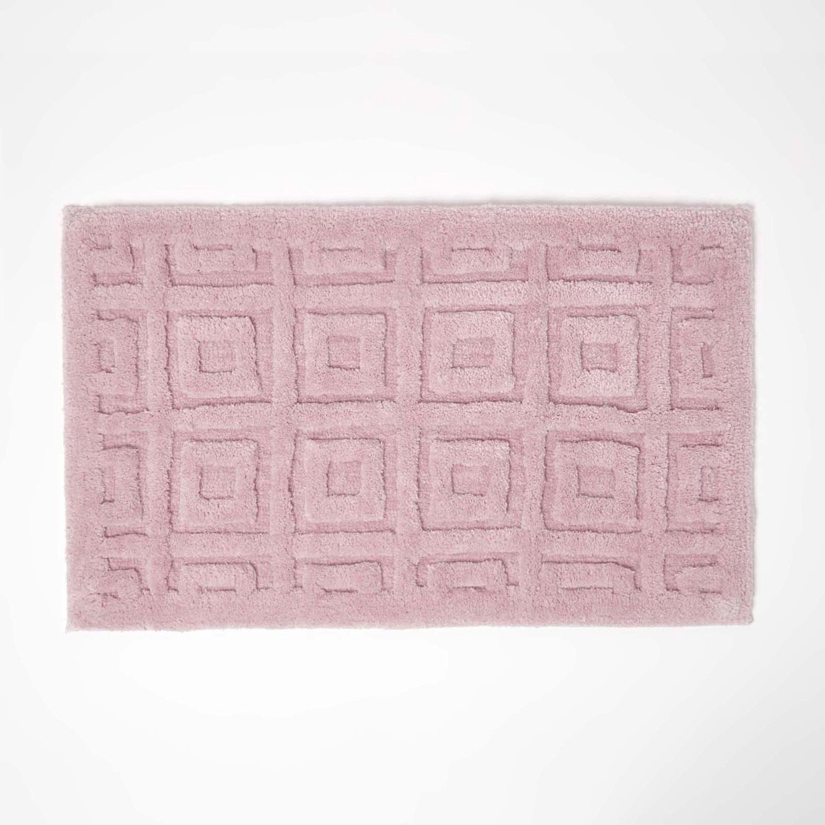 Homescapes badmat roze, 50 x 80 cm - badmat met geometrisch patroon