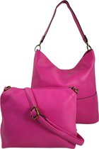 Mandoline - trendy handtas / bag in bag / uitneembare binnentas - met verstelbare en afneembare schouderriem - fuchsia