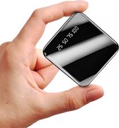 QuchiQ™ Powerbank 10 000 mah Quick Charge - Mini power bank - Chargeur mobile - Charge rapide avec 2,1 A - Batterie externe rechargeable 10 000 mAh - Entrée Micro USB & C - Lumières LED - Power bank Convient pour iPhone, Samsung et Apple