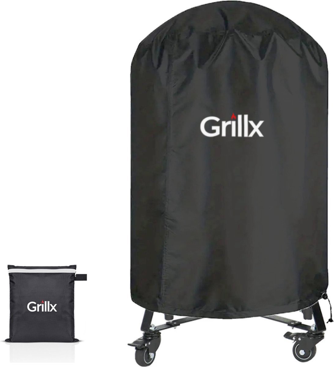 GrillX Kamado BBQ Hoes 24 inch Ook voor kamado's met tafels Barbecue Hoes Waterdicht Beschermhoes Rond met Trekkoord BBQ Accesoires