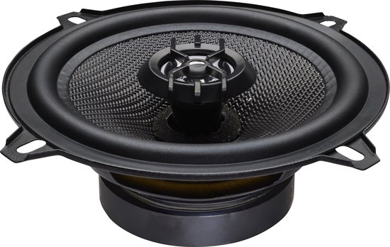Zwarte 13 cm Caliber luidspreker met carbon fiber patroon conus en zwarte tweeter.
