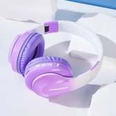Casque stéréo WizBay Premium Select ™ - Appel téléphonique Bluetooth HD - Microphone intégré - Son de bobine supérieur de 40 mm - Carte SD - Bandeau réglable - Coussinets Ear doux perméables à l'oxygène - Extérieur Witte avec coques lilas