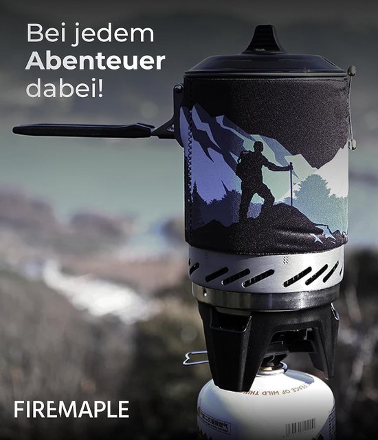 Star Outdoor campingkooktoestel voor gaspatronen zwart mini-gasbrander stormkoker survivalkooktoestel — afbeelding 4