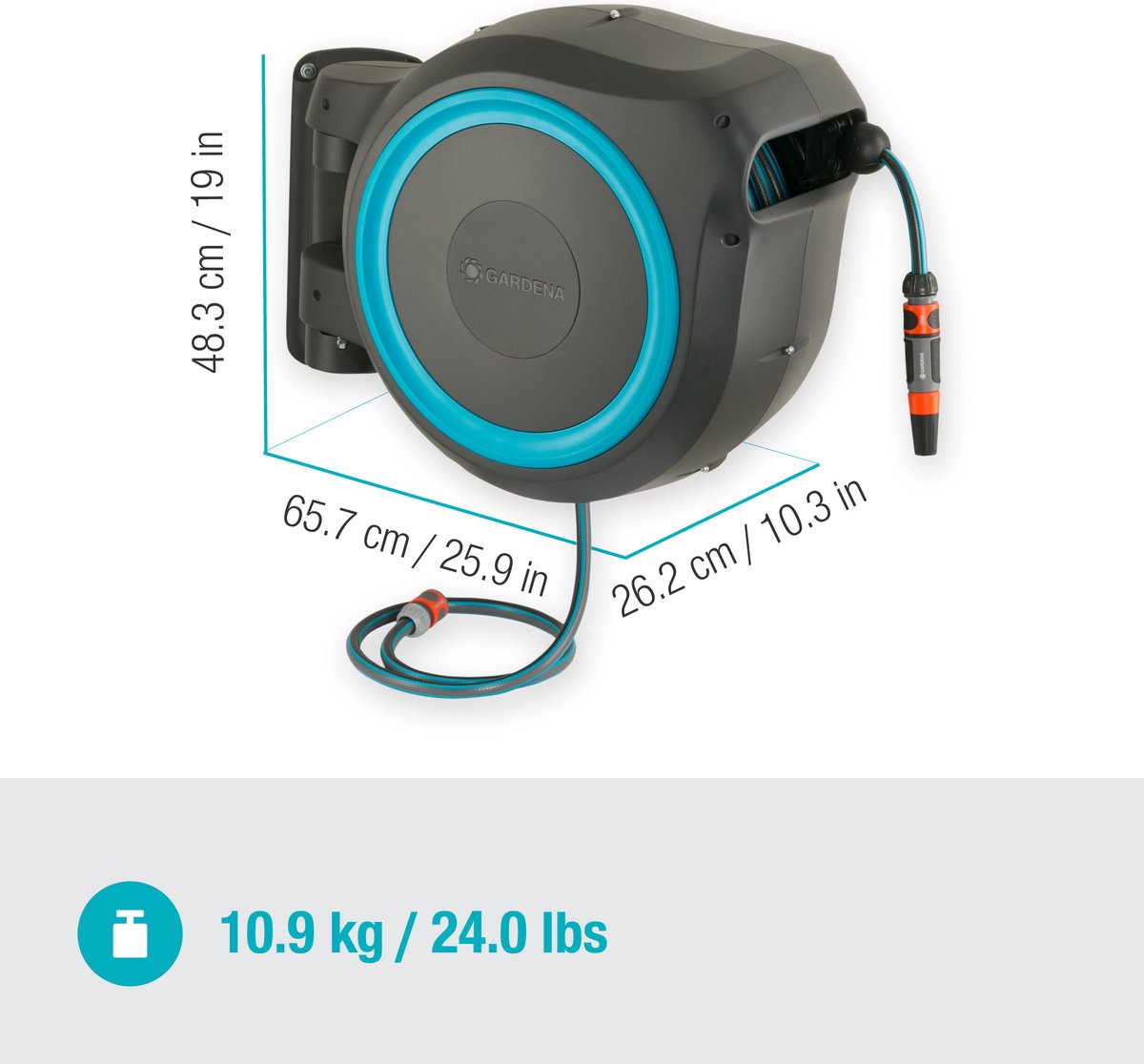 GARDENA RollUp M/L Slanghouder - Wandslangenbox - 25 meter - Ø 13 mm – foto 2
