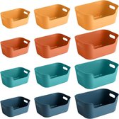 12 stuks plastic opbergmand in meerdere kleuren - ideaal voor keuken, kast, kantoor en thuis storage basket