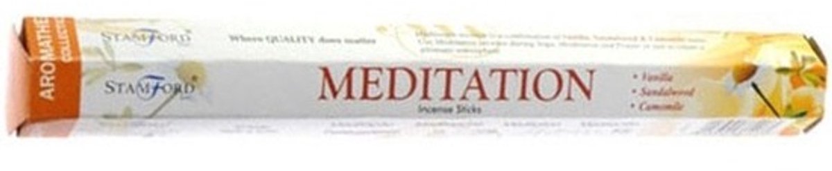 Stamford meditatie mix wierook stokjes - vanille sandelhout en kamille geur - 20 stokjes - Lichaam in balans geuren - Mediteren geurstokjes