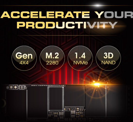 Silicon Power 1TB UD90 SSD NVMe 4.0 Gen4 PCIe M.2 Soilid State Drive R/W up to 5,000/4,800 MB/s SP01KGBP44UD9005 van Merkloos — afbeelding 2