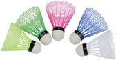 Badminton shuttle setje - 5x shuttles - kunststof - multi - badminton - buiten spelen