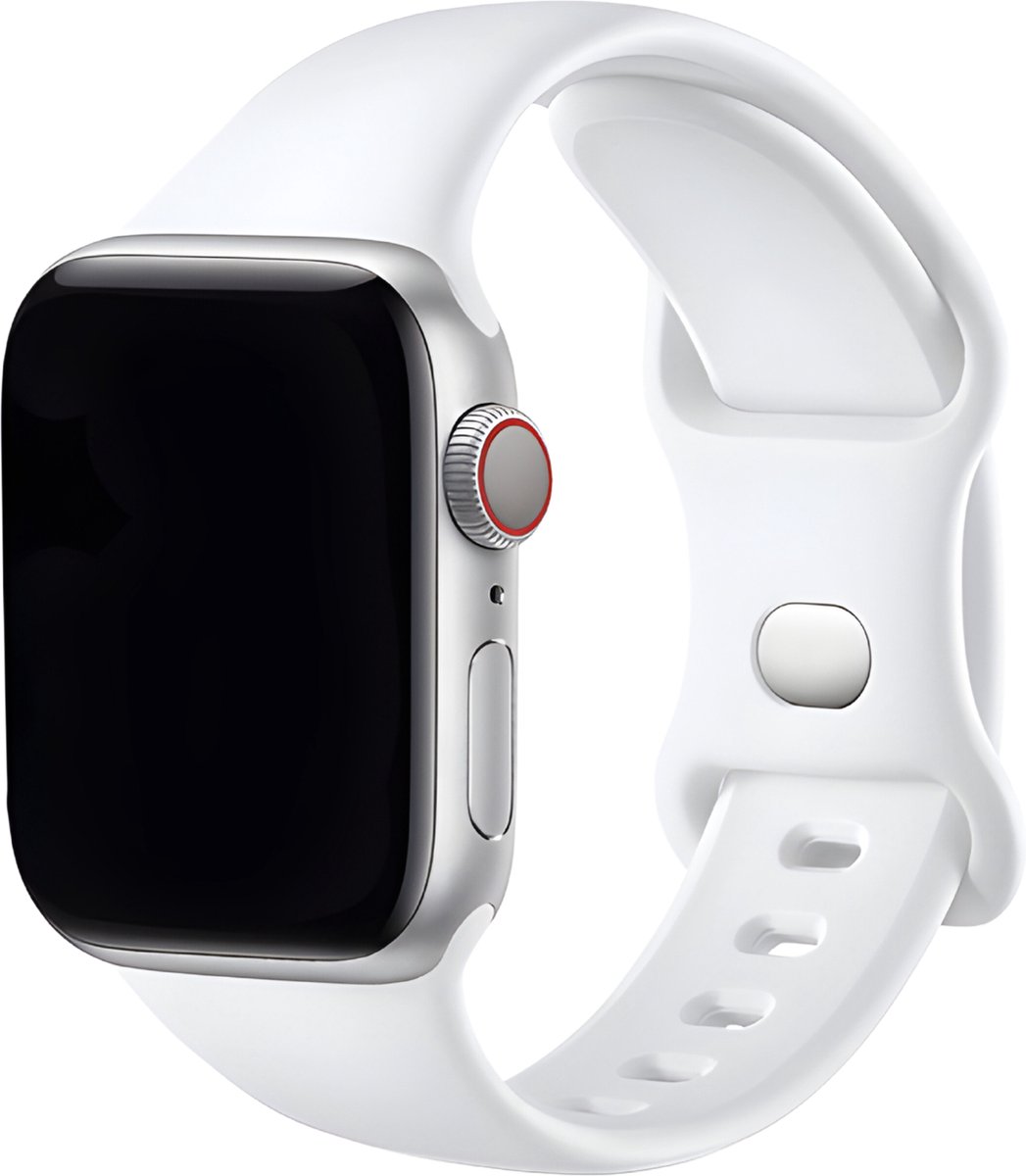 Innerlight® Sport - Wit - 38/40/41mm - M/L - Siliconen bandje geschikt voor Apple Watch - Geschikt als Apple Watch bandje voor Series 1/2/3/4/5/6/7/8/9/10 42mm/11 42mm/SE