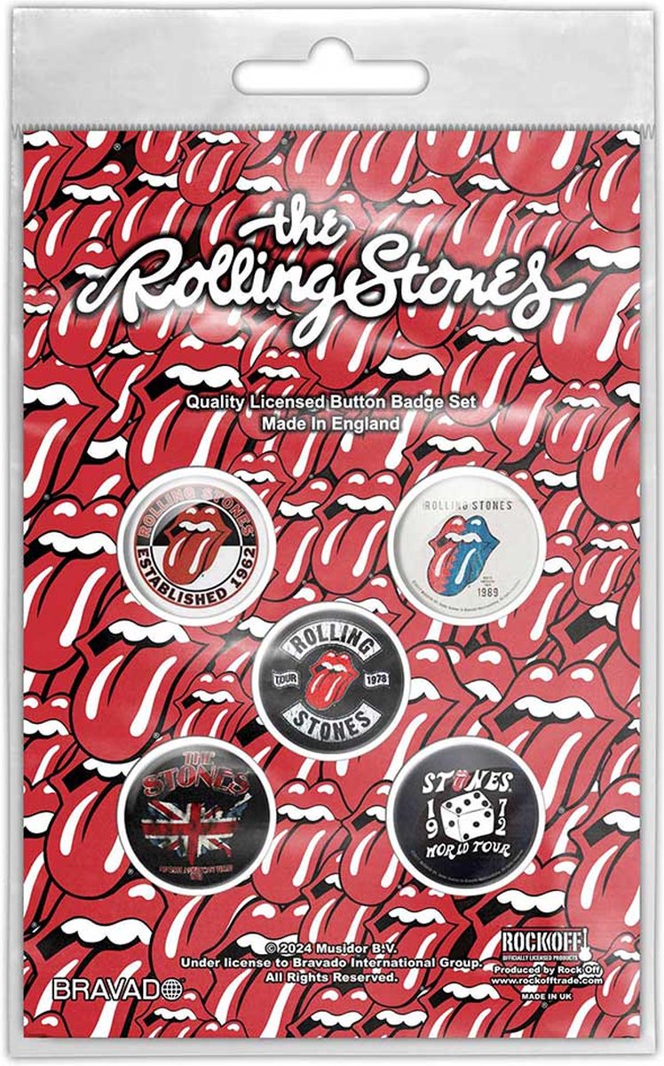 The Rolling Stones - Tour Collection Badge/button - Set van 5 - Multicolours