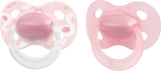 Foto: Medela baby fopspeen original hoge acceptatie orthdontisch ergonomische vorm powdery pink 18 maanden 2 stuks