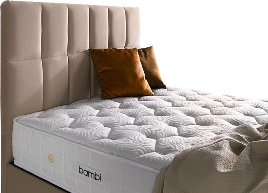 Pointhome Bambi Boxspringbed Set 160 x 200 H4 / H5, Golden Prime Slaapkamerbed, 1 x Matras, 1 x Bedlade, 1 x Bedhoofdeinde